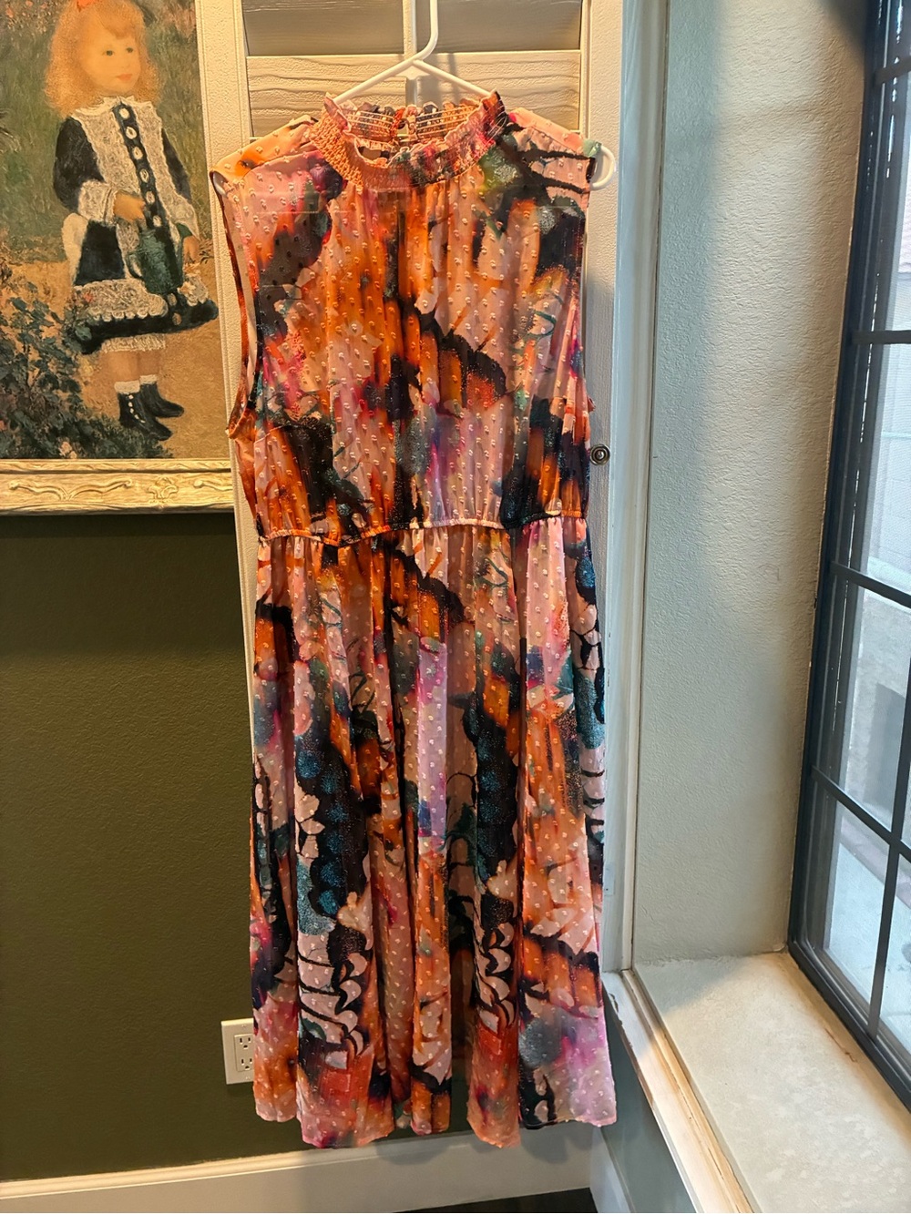 torrid Multicolor Abstract Sleeveless Midi Dress in Orange, Pink, Blue and Black - Picture 2 of 12